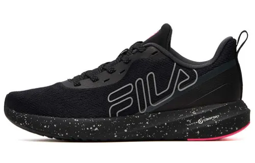 FILA Athletics Comfortable Fabric Cushioning Abrasion Resistant Breathable Low top Running Shoes Women's Black Silver