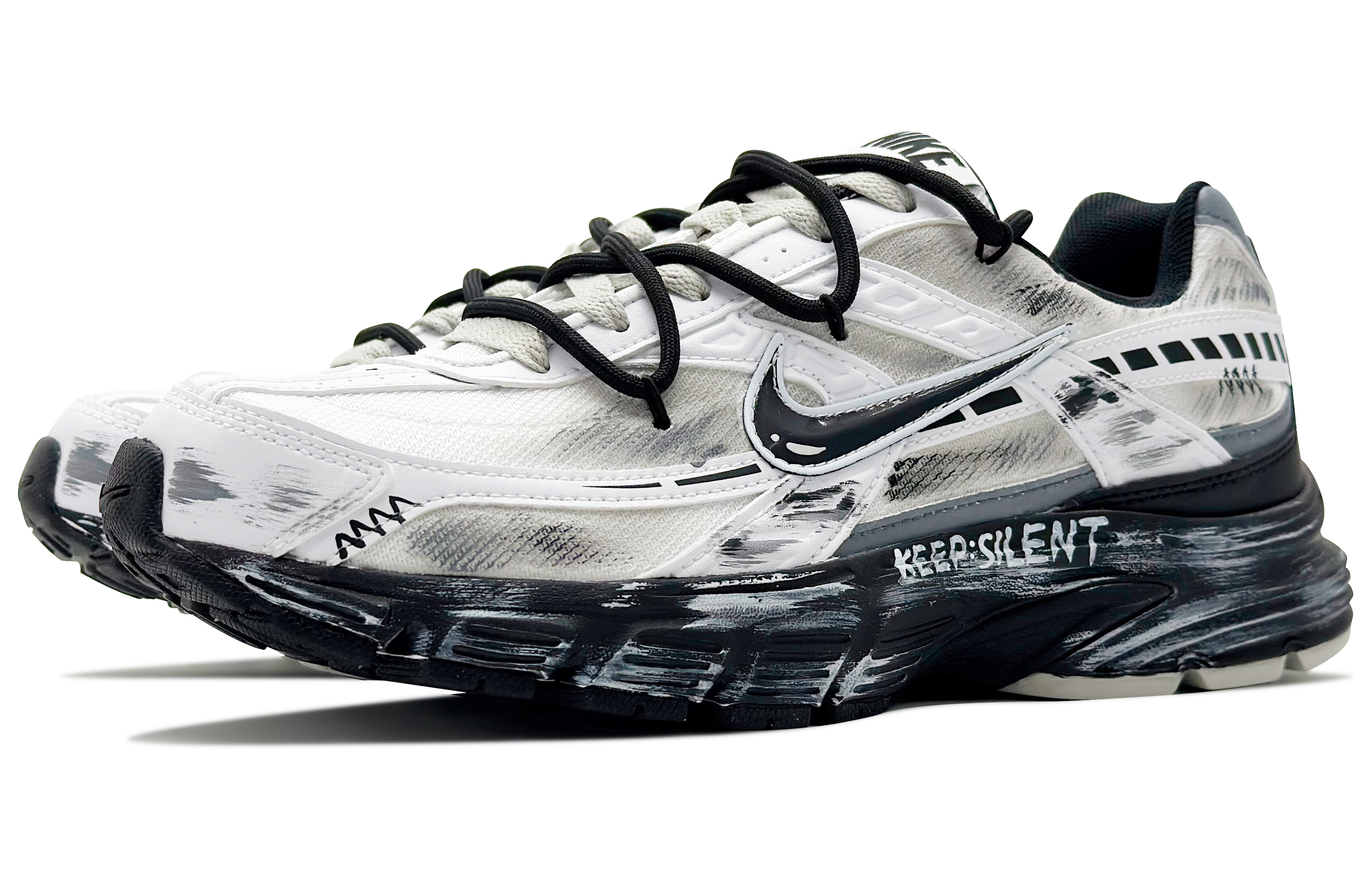 Nike Initiator Abrasion Resistant Low top Casual City Commuting Running Shoes Men’s Black White Gray