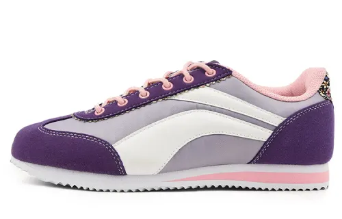 Li Ning 3K Cushioning Slip Resistant Low top Running Shoes Women's Purple