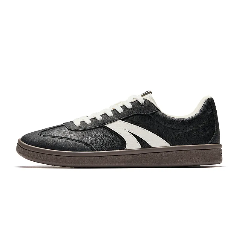 Anta Cushioning Abrasion Resistant Lightweight Low top German Army Trainers Men's Black White