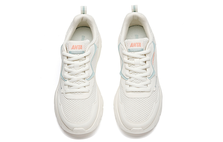 Anta Running Collection Cushioning Anti-Slip Wear-Resistant Breathability Low-Top Running Shoes Women’s White Green