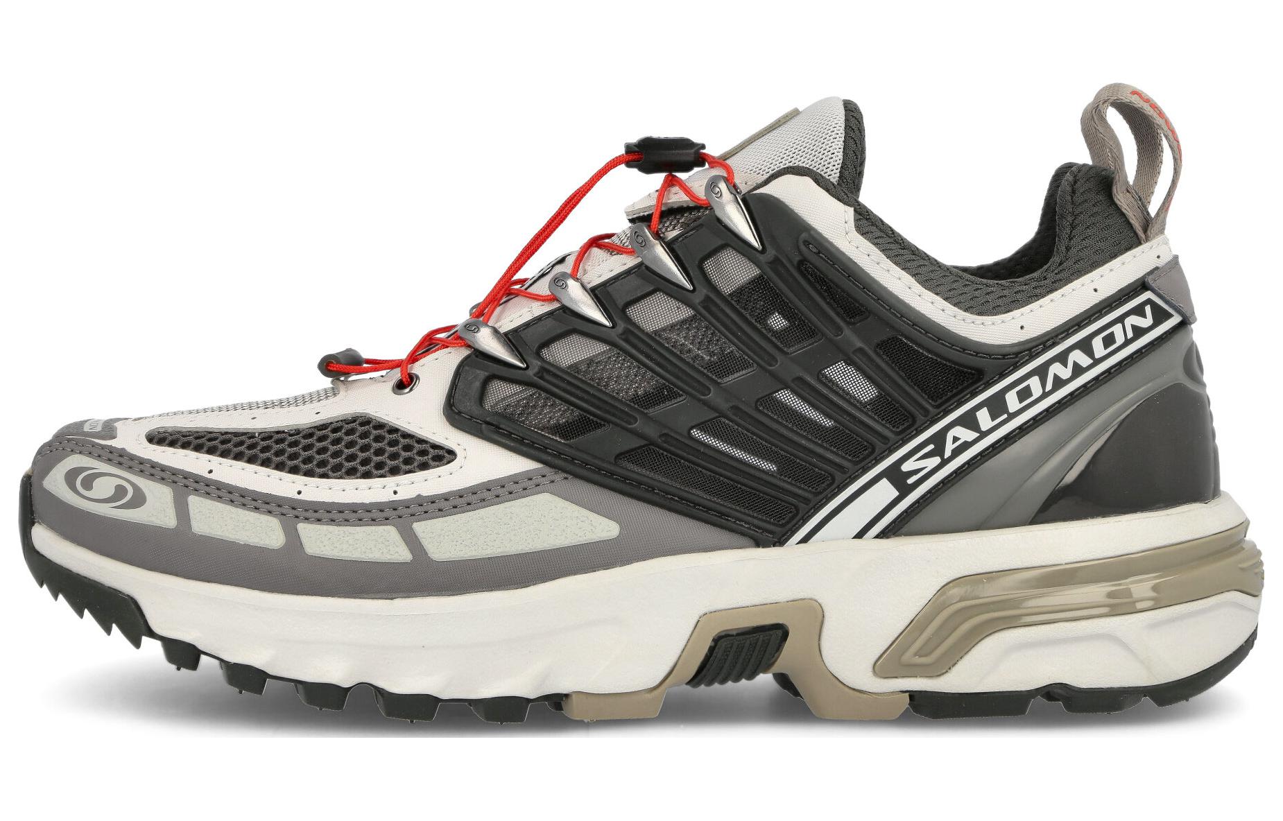 X SALOMON Salomon ACS PRO professional and comfortable shock-absorbing, non-slip and wear-resistant low-cut outdoor functional shoes for men and women, white gray