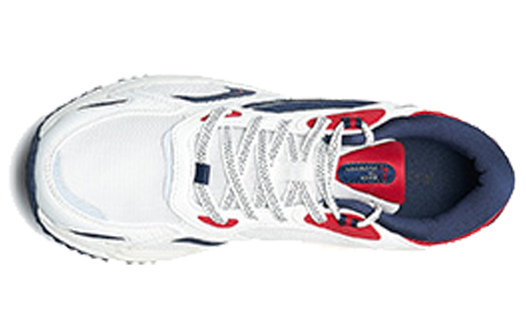 XTEP Cushioning Slip Resistant Abrasion Resistant Low top Running Shoes Men’s White Blue Red