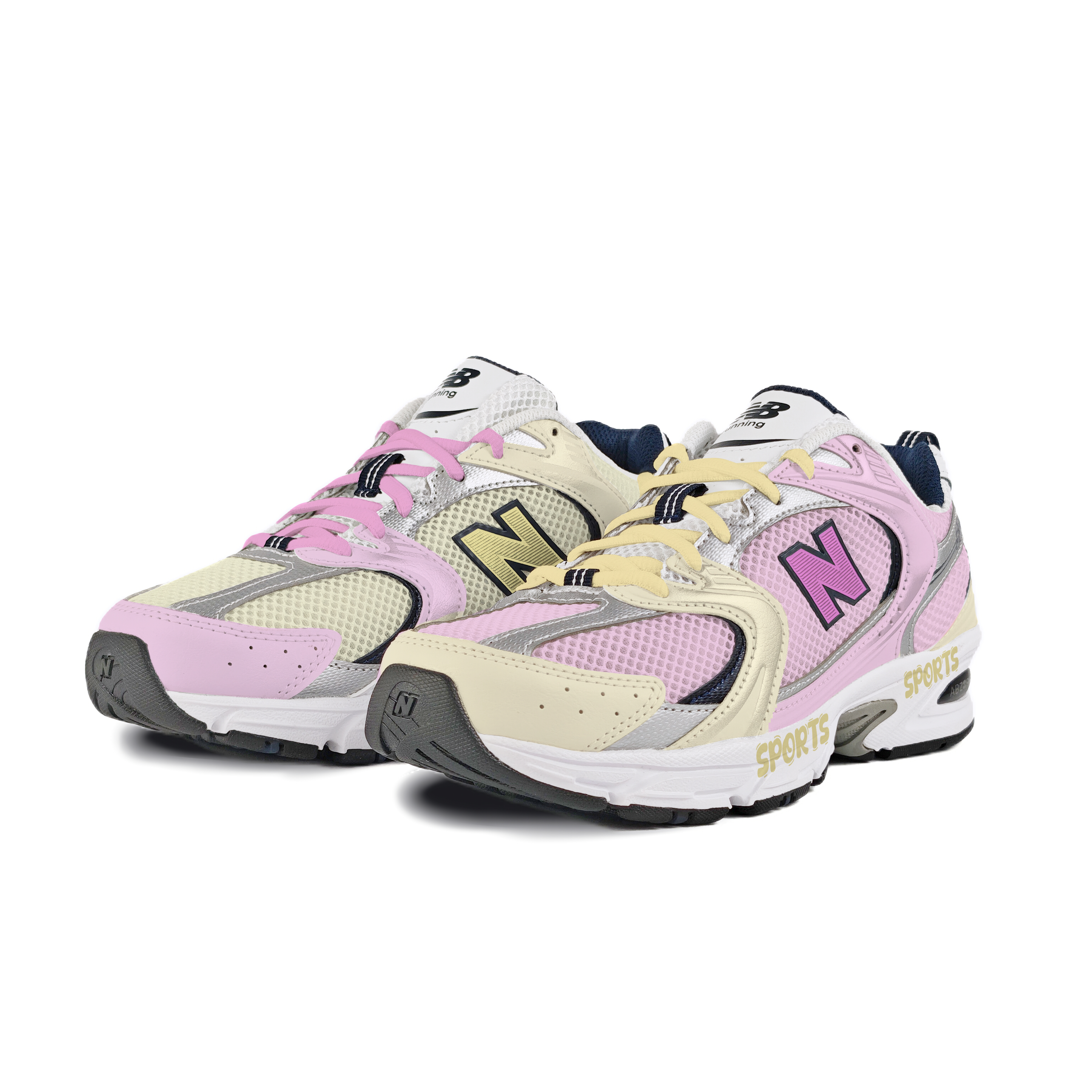 New Balance NB 530 Abrasion Resistant Low top Running Shoes Unisex Yellow Pink