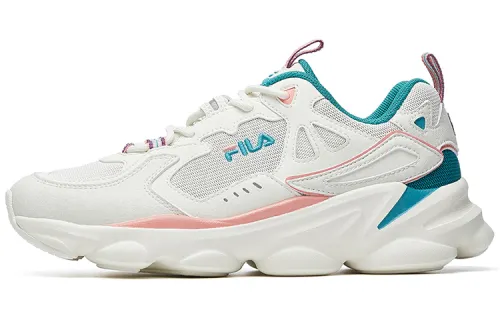 FILA Fila Skipper Retro Mesh Fabric Leather Low Top Marathon Running Shoes Women's White Green Pink
