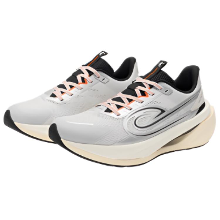 QIAODAN Cushioning Slip Resistant Breathable Low top Racing City Commuting Running Shoes Men’s Gray Silver