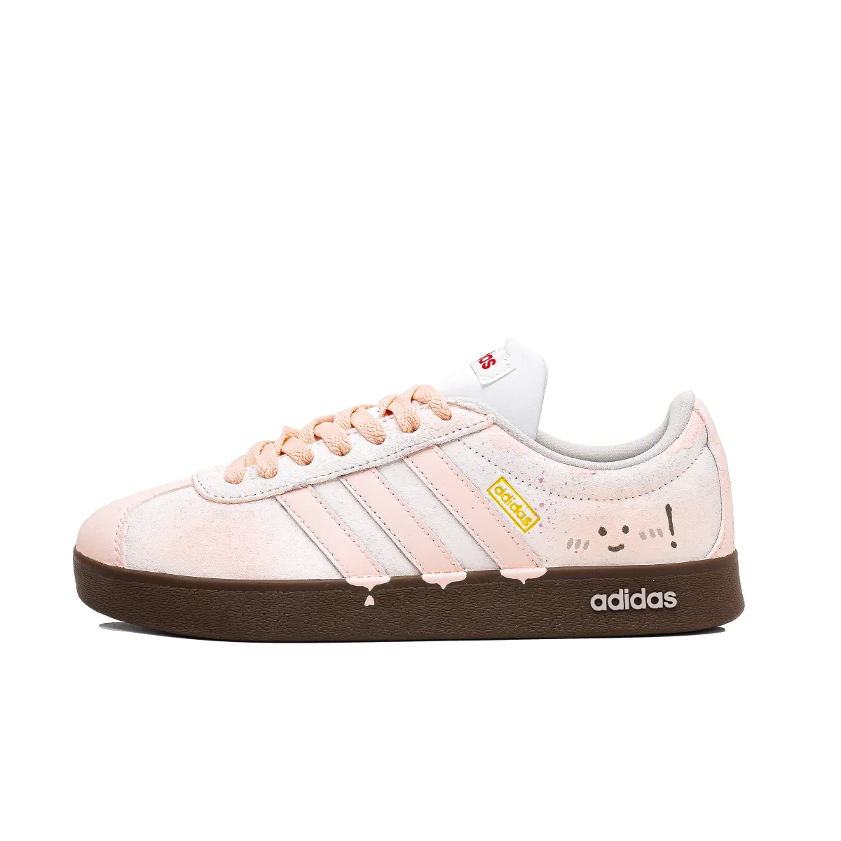Adidas VL COURT 2.0 Lifestyle Coconut Milk Puff Abrasion Resistant Low top Skateboard Shoes Unisex Pink