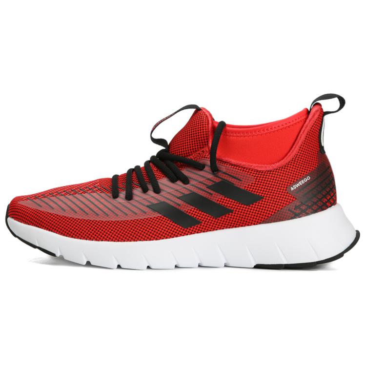 Adidas Asweego Comfortable Slip Resistant Abrasion Resistant Mid top Running Shoes Men's Red Black