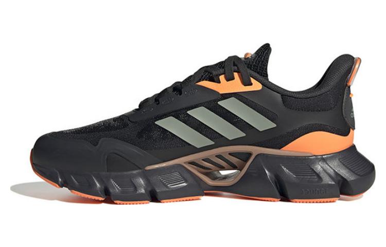 Adidas Climacool comfortable and versatile fabric synthetic leather TPU shock-absorbing, wear-resistant and breathable low-cut casual running shoes for men and women, black and orange