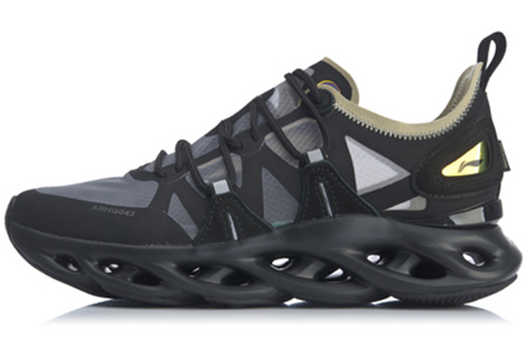 Li Ning Arc Slip Resistant Abrasion Resistant Slip Resistant Abrasion Resistant Low top Running Shoes Unisex Black