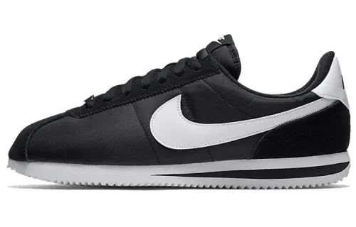 Nike Cortez Basic Nylon Black White Metallic Silver