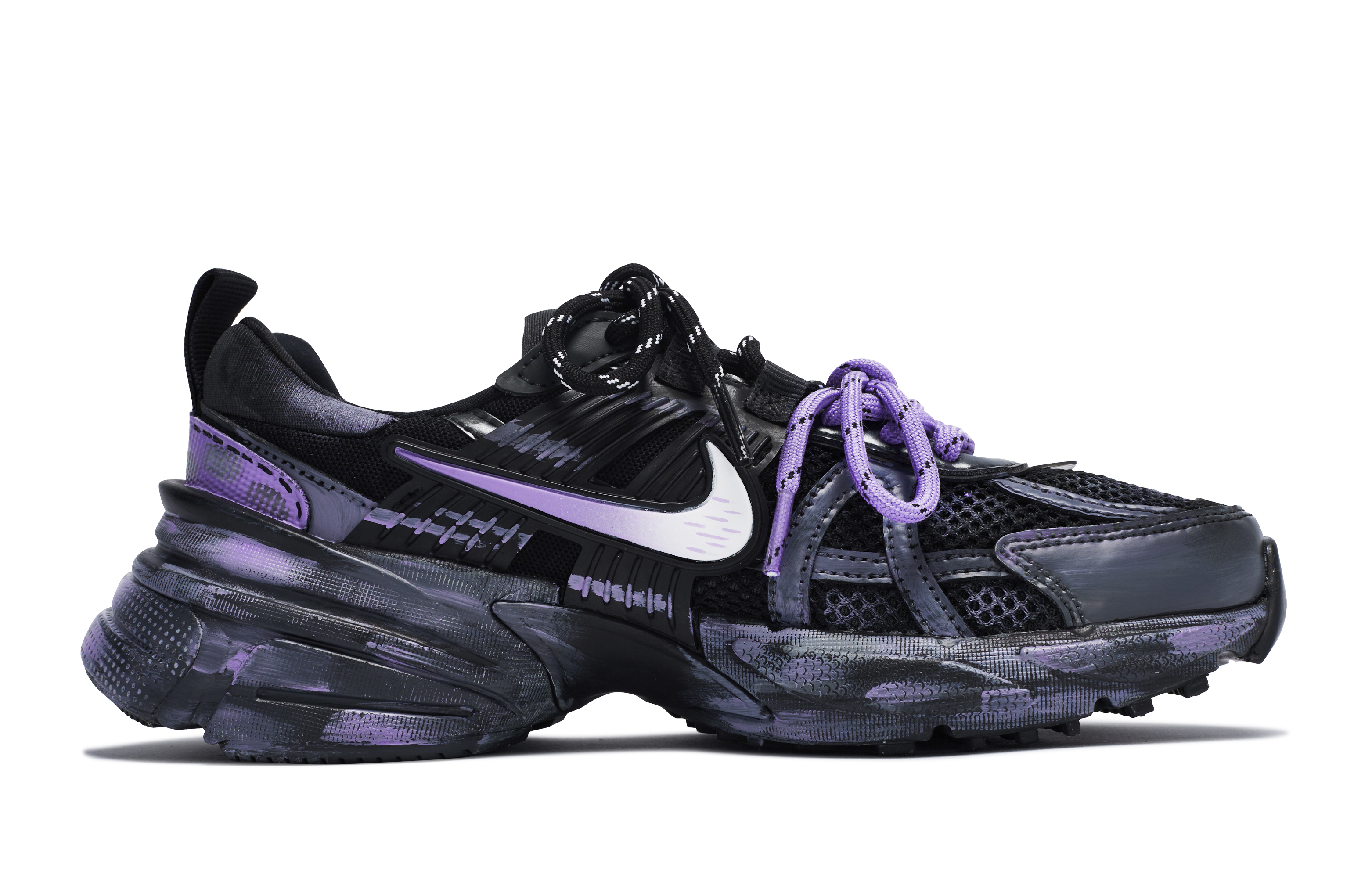 Nike V2K Run Waterproof Low top Running Shoes Unisex Black Purple