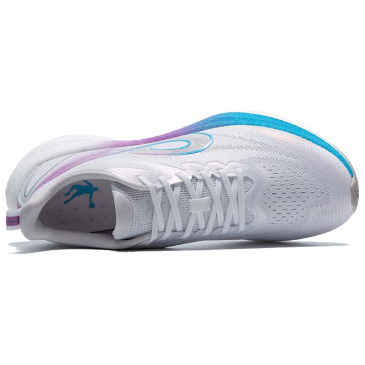 QIAODAN Light Speed 5.0 PLUS Cushioning Breathable Lightweight Low top Training Racing Running Shoes Men’s White Blue