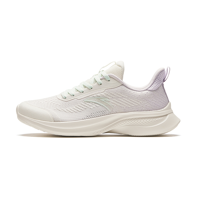 Anta Cushioning Abrasion Resistant Breathable Lightweight Low top Casual Running Shoes Women’s White Purple