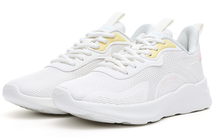 Erke Running Shoes Women’s Low Top Ivory White/Lake Blue