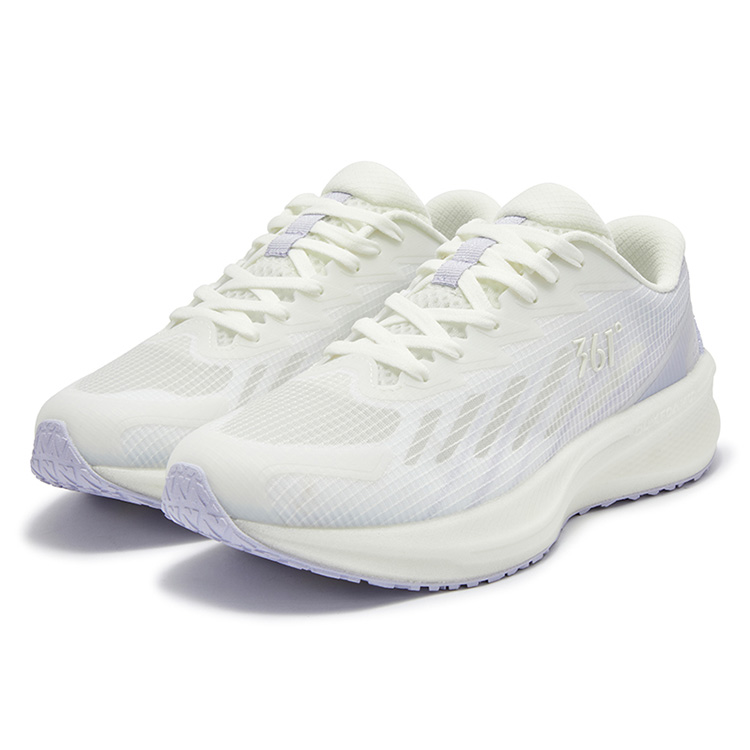 361° Sharp Sparkle Slip Resistant Abrasion Resistant Low top Casual Running Shoes Women’s White Purple