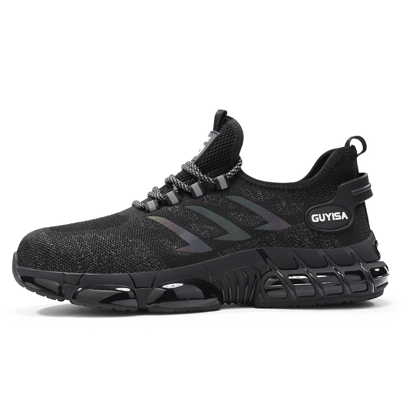 GUYISA Impact Resistant Cushioning Slip Resistant Low top Outdoor Shoes Men’s Black