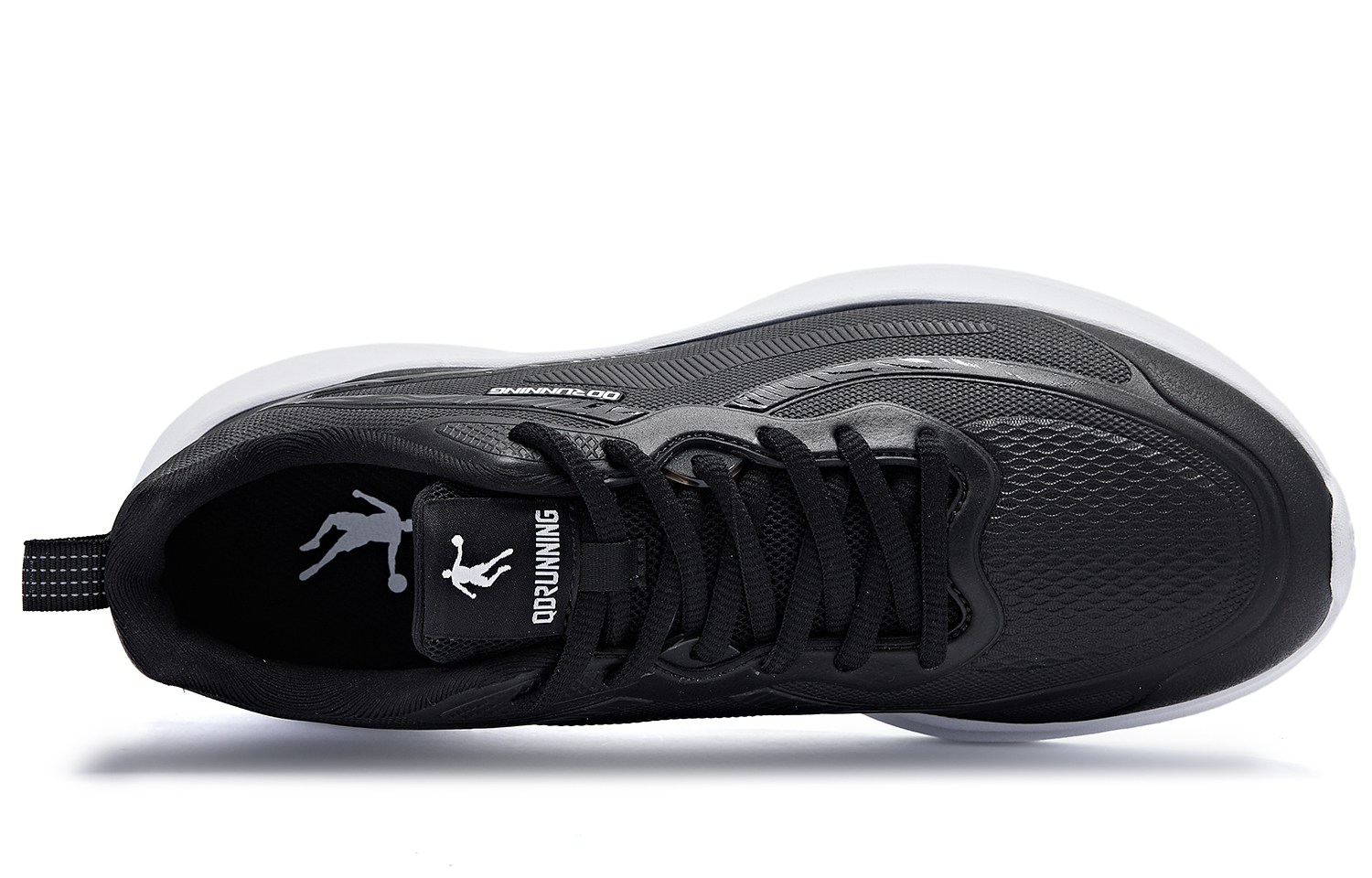 QIAODAN Comfortable Cushioning, Wear Resistant Low top Running Shoes Men’s Black White