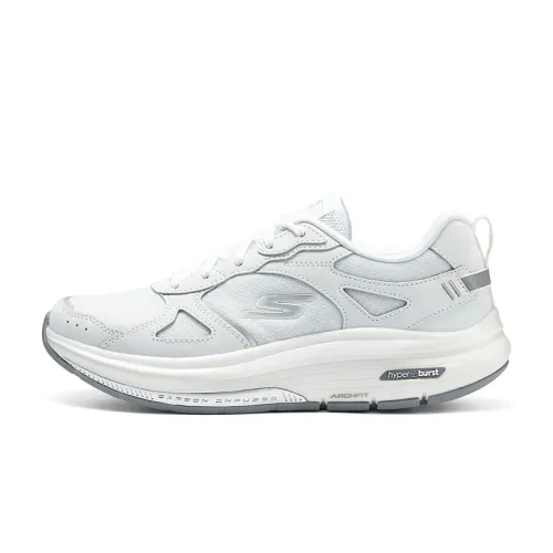 Skechers Cushioning, Wear Resistant Low top Running Shoes Women's White Silver