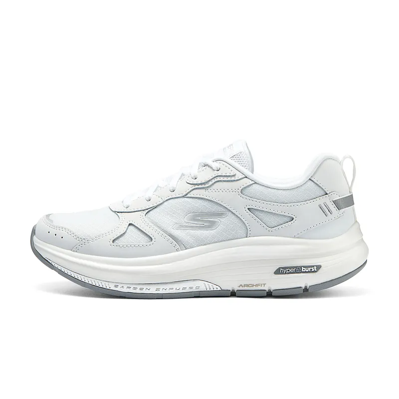 Skechers Cushioning, Wear Resistant Low top Running Shoes Women's White Silver