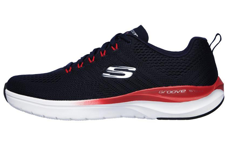 Skechers Ultra Groove Comfortable Low top Running Shoes Men's Blue Red