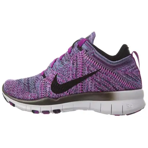 Nike Free Tr Flyknit Vivid Purple Black Fuchsia Glow Light Volt Women's