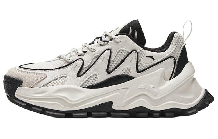 Anta Hot Slip Resistant Abrasion Resistant Low top Chunky Sneakers Women's Black White