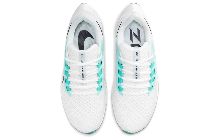 Женские кроссовки Nike Pegasus 38 (бело-зелено-черные) — Белый / зелёный / чёрный — фото 4