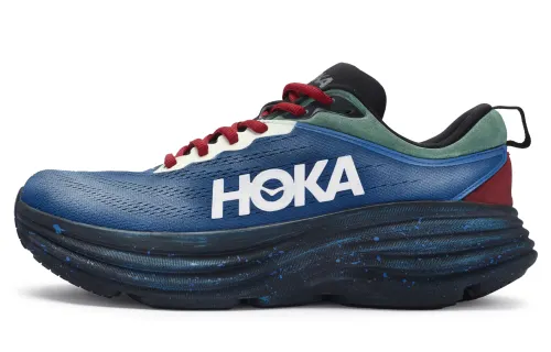 HOKA ONE ONE Bondi 8 Low top Running Shoes Men's Blue Red