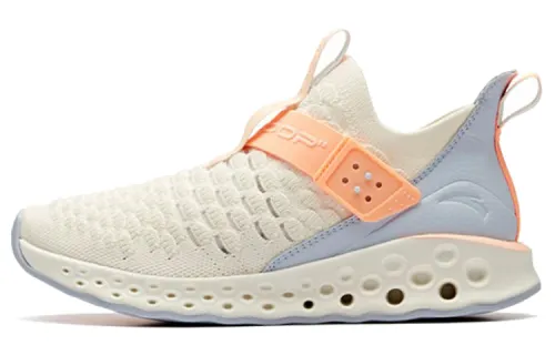 Anta Wormhole Collection Mesh Sports Breathable Low top Running Shoes Women's White Orange