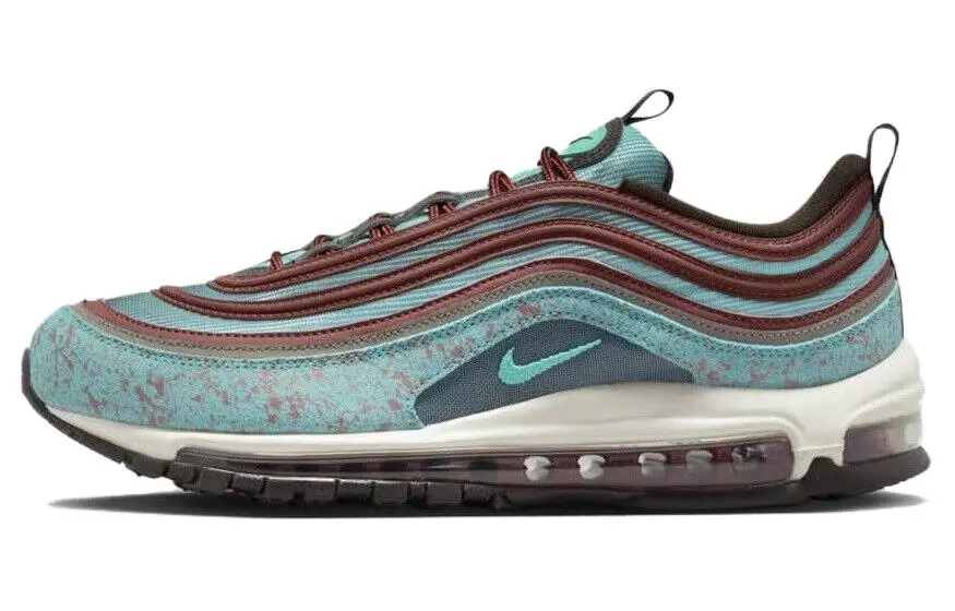 Nike Air Max 97 Mesh Cushioning Low top Rubber Running Shoes Men's Blue Brown