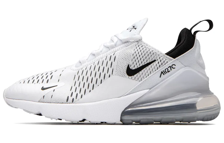 Nike Air Max 270 Vintage Cushioning Low top Air Cushion Casual Running Shoes Women's White Black