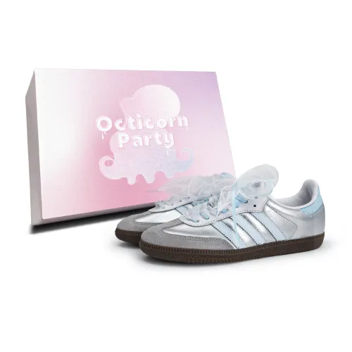 Adidas Originals SAMBA OG German Army Trainers Unisex Low Top White/Blue/Silver