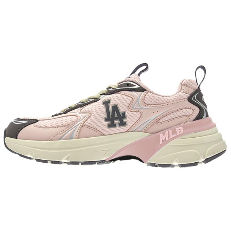 MLB Los Angeles Dodgers Textile, Synthetic Leather Low top Running Shoes Unisex Light Pink
