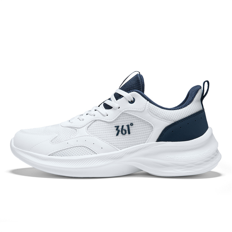361° Cushioning Breathable Lightweight Low top Casual Running Shoes Men’s Feather White Nostalgic Blue