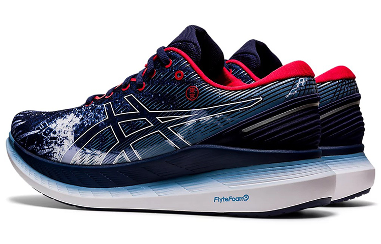 Мужские кроссовки ASICS Glideride 2 (сине-белые) — 藏蓝/白 — фото 4