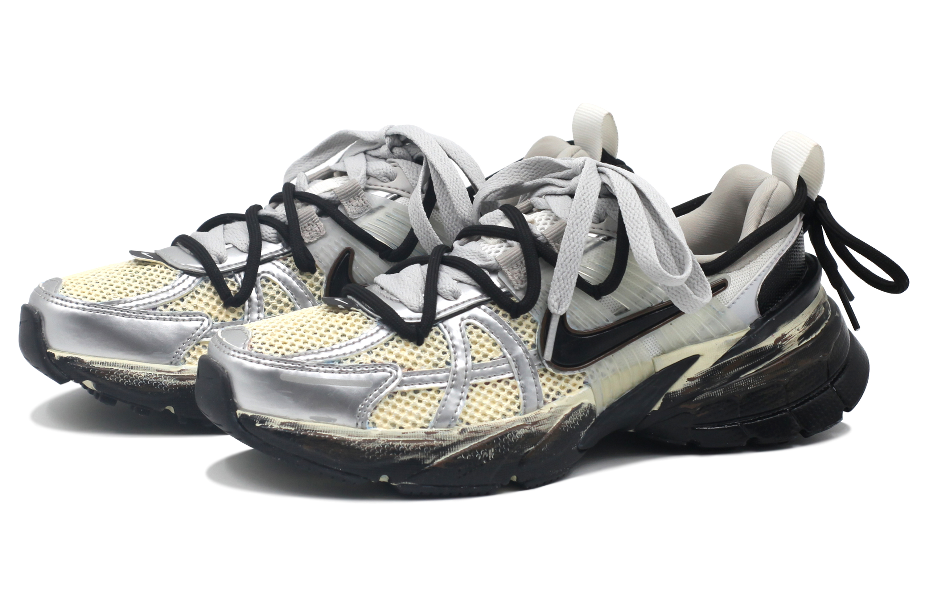 Nike V2K Run Mesh Cushioning, Wear Resistant Low top City Commuting Running Shoes Women’s Silver Gray