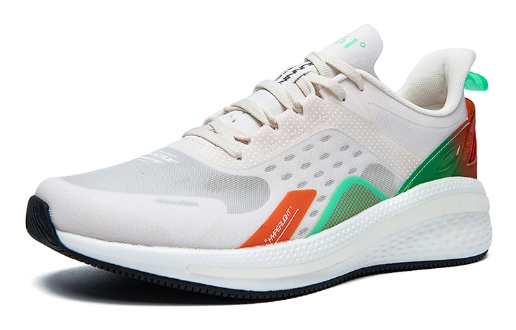 361° Radiant Fly Breathable Abrasion Resistant Breathable And Wear resistant Low top Running Shoes Men’s White Orange