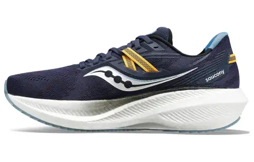 Saucony Triumph 20 Marathon Cushioning, Wear Resistant Low top Running Shoes Men's Blue
