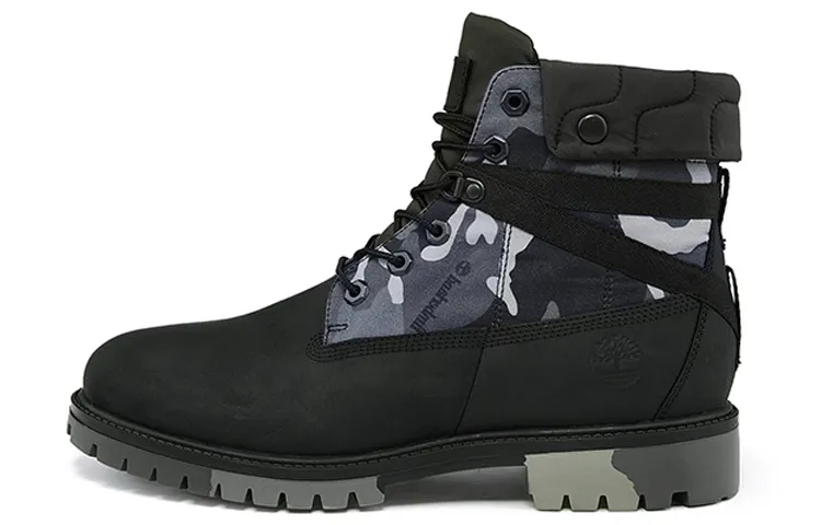 Timberland Heritage EK+ 6 Inch Waterproof Wide Fit Boot 'Black Camouflage'