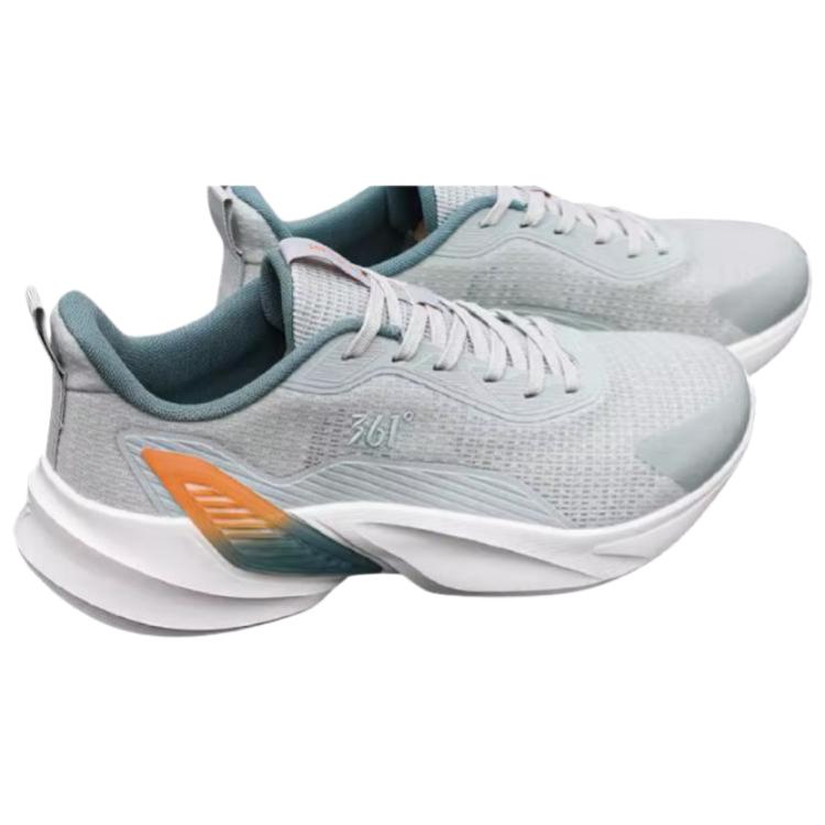 361° Cushioning Slip Resistant Abrasion Resistant Low top Casual Sprint Running Shoes Men’s Gray White