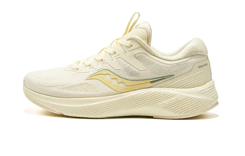 Saucony Comfortable And Breathable Slip Resistant Abrasion Resistant Low top Running Shoes Women's Light Yellow