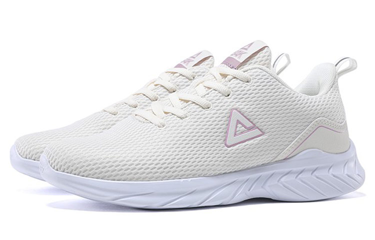 PEAK Casual Cushioning Slip Resistant Abrasion Resistant Breathable Low top Running Shoes Women’s Canvas White