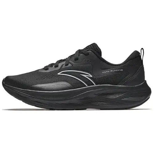 Anta Yi Chen Cushioning Slip Resistant Lightweight Rebound Low top Running Shoes Men's Black
