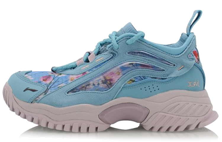 Gilr x Li Ning Bad Five Cushioning Low top Running Shoes Women’s Milk White Blue