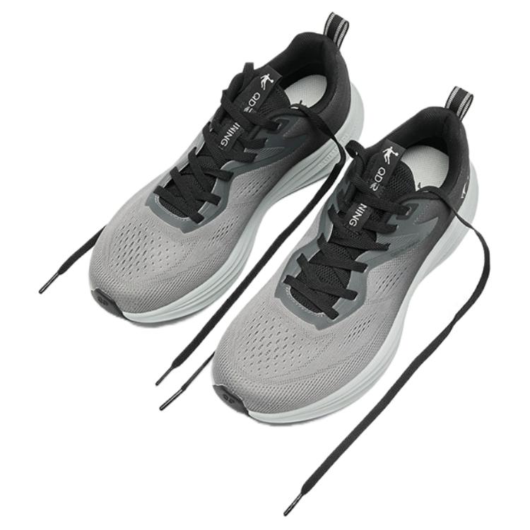 QIAODAN Abrasion Resistant Slip Resistant Low top Casual Running Shoes Men’s Gray Black
