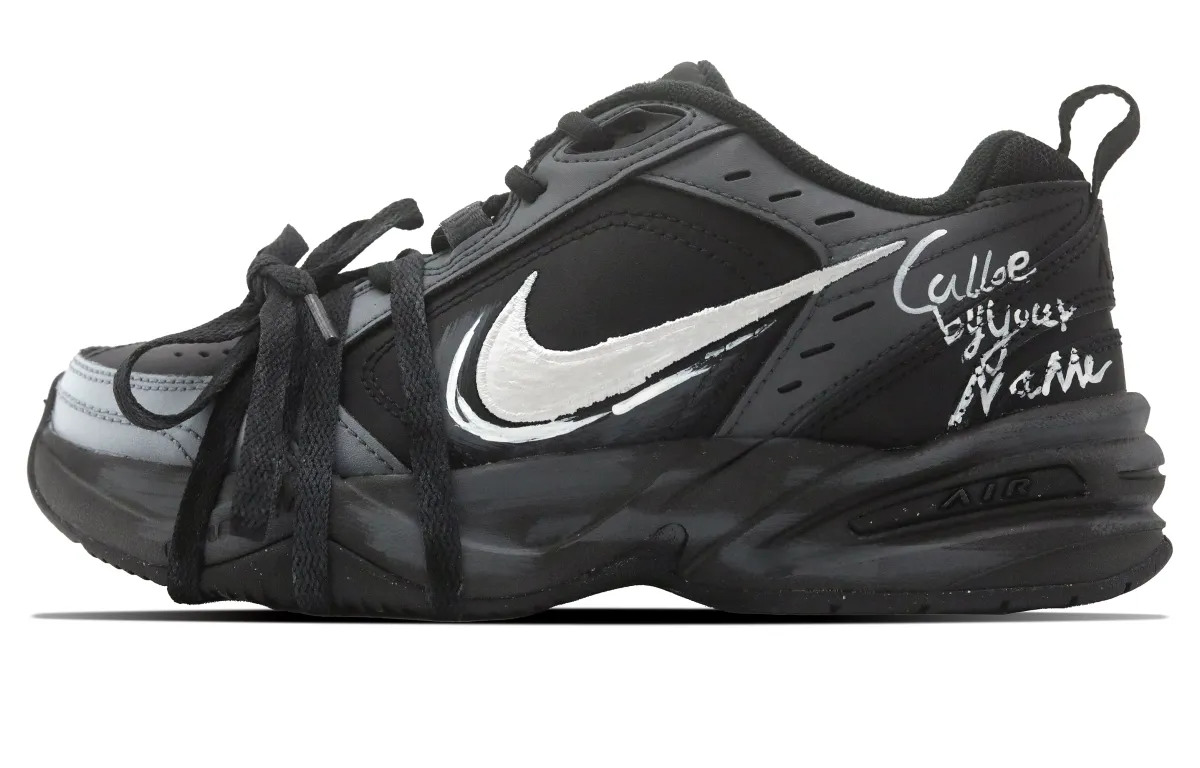 Nike Air Monarch 4 Memory Ash Slip Resistant Abrasion Resistant Low top Chunky Sneakers Unisex Black