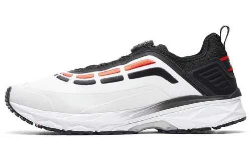 FILA Speed Fire Fabric Cushioning Slip Resistant Abrasion Resistant Breathable Low top Running Shoes Men's White Black