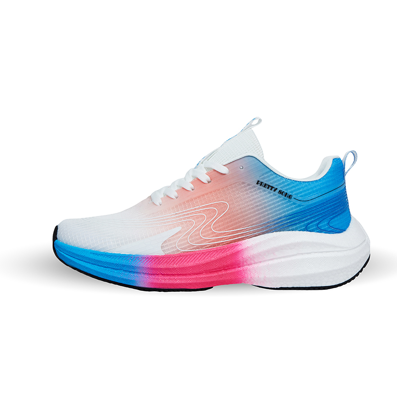 PRETTY SONG Cushioning Slip Resistant Abrasion Resistant Low top Casual Running Shoes Men’s Green Blue Mismatched