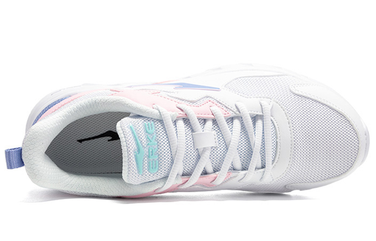 Erke Cushioning Abrasion Resistant Cushioning, Wear Resistant Low top Running Shoes Women’s White/Pink